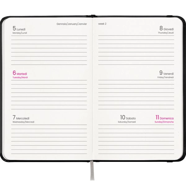 Immagine Agenda tascabile settimanale 2027, copertina rigida in cartoncino laminato