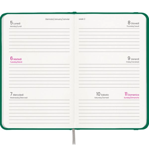 Immagine Agenda tascabile settimanale 2027, copertina rigida in cartoncino laminato