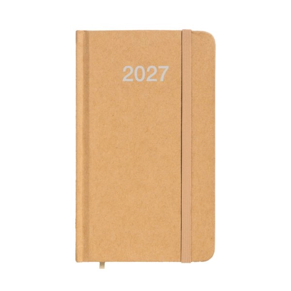 Agenda tascabile settimanale 2027 con copertina rigida in cartoncino