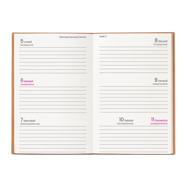 Immagine Agenda tascabile settimanale 2027 con copertina rigida in cartoncino