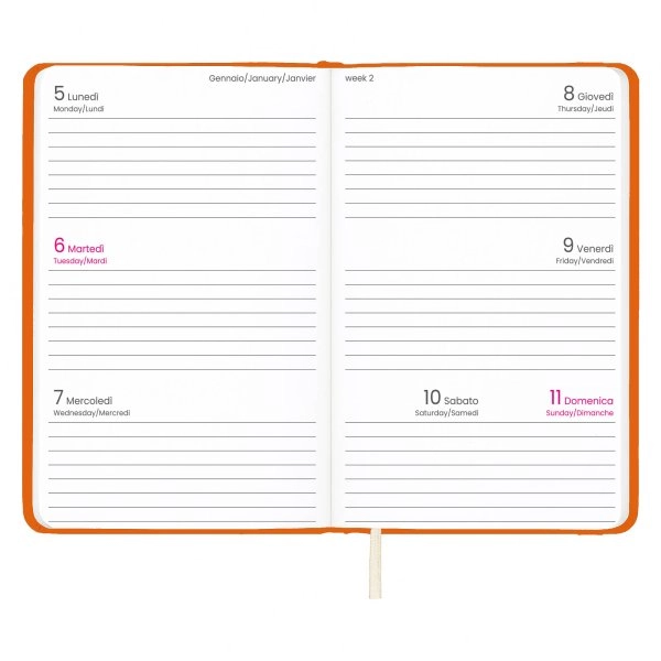 Immagine Agenda tascabile settimanale 2027 con copertina rigida in PU