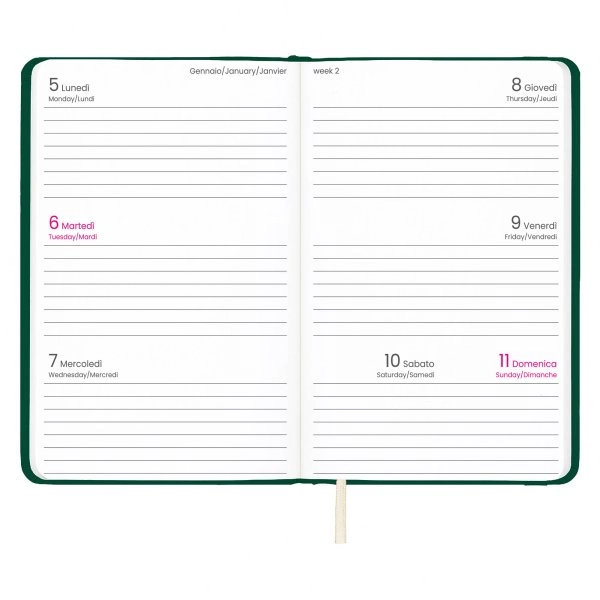 Immagine Agenda tascabile settimanale 2027 con copertina rigida in PU