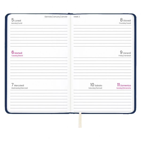 Immagine Agenda tascabile settimanale 2027 con copertina rigida in PU