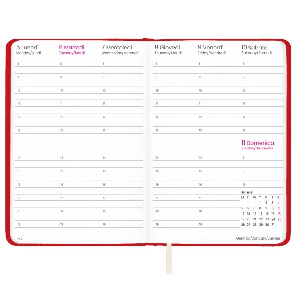 Immagine Agenda settimanale 2027 con copertina rigida in PU