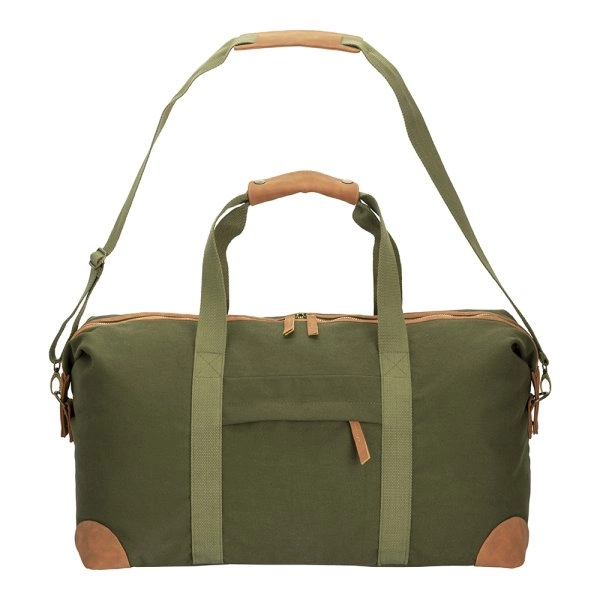 Immagine Borsa duffle in canvas riciclato. Tracolla regolabile e removibile con fibbie in metallo