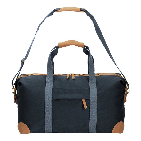 Immagine Borsa duffle in canvas riciclato. Tracolla regolabile e removibile con fibbie in metallo