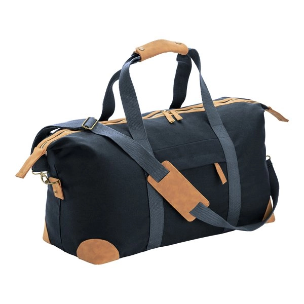 Immagine Borsa duffle in canvas riciclato. Tracolla regolabile e removibile con fibbie in metallo