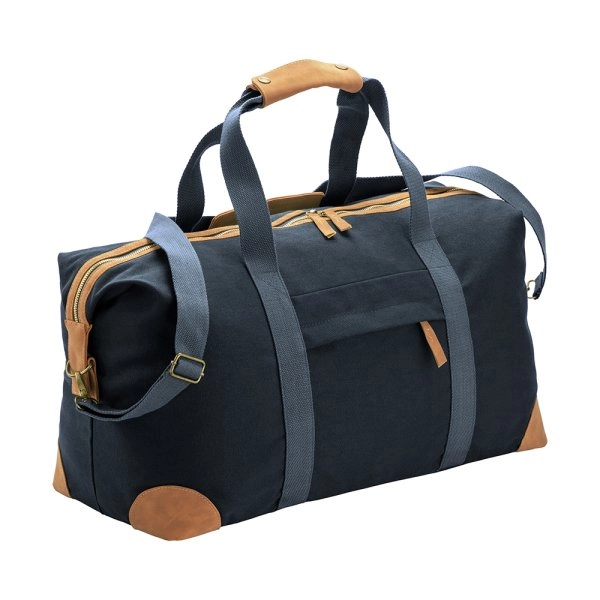 Immagine Borsa duffle in canvas riciclato. Tracolla regolabile e removibile con fibbie in metallo