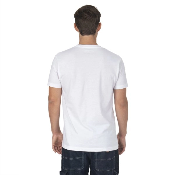 Immagine T-shirt unisex bianca in cotone e poliestere rigenerati da 145 g/m2