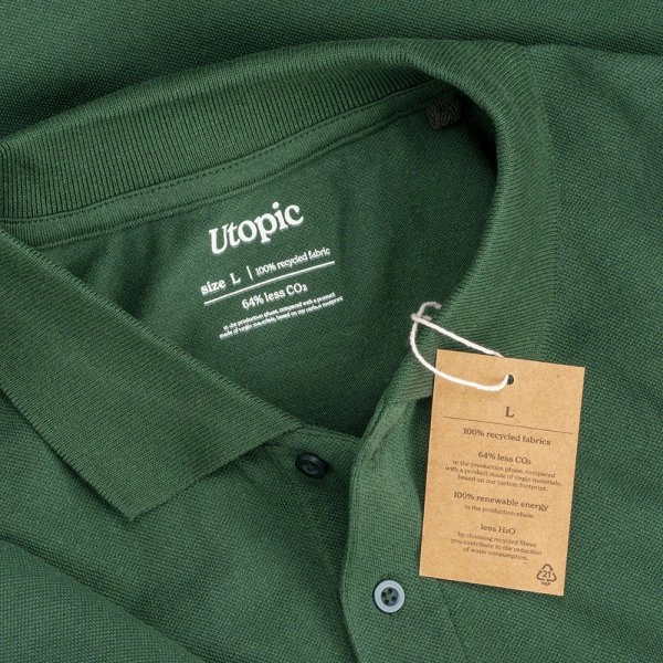 Immagine Polo unisex in cotone e poliestere rigenerati da 200 g/m2