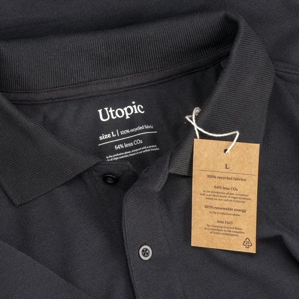 Immagine Polo unisex in cotone e poliestere rigenerati da 200 g/m2