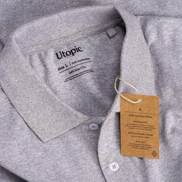 Immagine Polo unisex in cotone e poliestere rigenerati da 200 g/m2