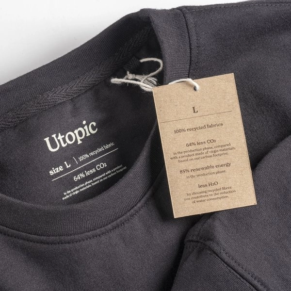 Immagine Felpa girocollo unisex in cotone e poliestere rigenerati da 280 g/m2