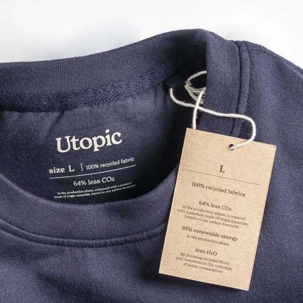 Immagine Felpa girocollo unisex in cotone e poliestere rigenerati da 280 g/m2