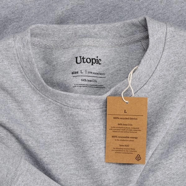 Immagine Felpa girocollo unisex in cotone e poliestere rigenerati da 280 g/m2