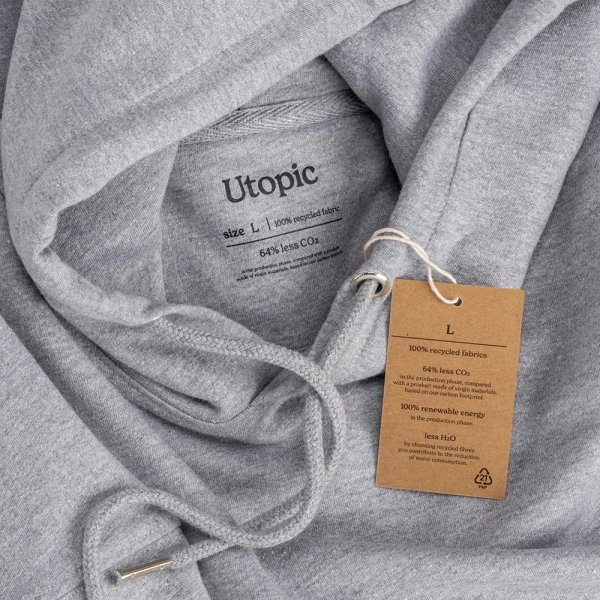 Immagine Felpa con cappuccio unisex in cotone e poliestere rigenerati da 280 g/m2