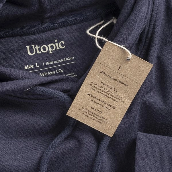 Immagine Felpa con cappuccio unisex in cotone e poliestere rigenerati da 280 g/m2