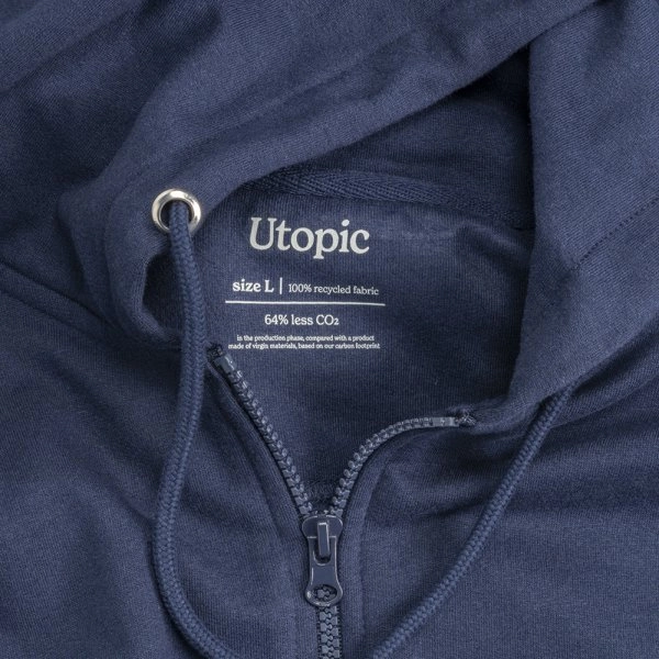 Immagine Felpa con cappuccio e zip unisex in cotone e poliestere rigenerati da 280 g/m2