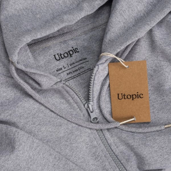 Immagine Felpa con cappuccio e zip unisex in cotone e poliestere rigenerati da 280 g/m2