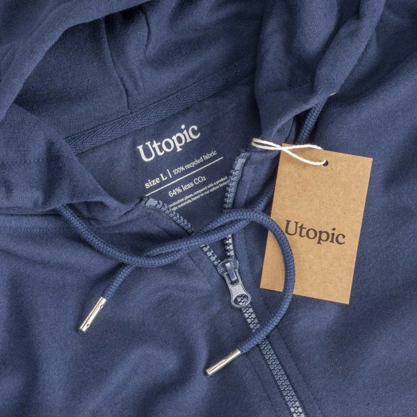 Immagine Felpa con cappuccio e zip unisex in cotone e poliestere rigenerati da 280 g/m2