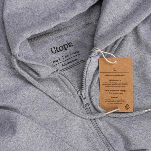 Immagine Felpa con cappuccio e zip unisex in cotone e poliestere rigenerati da 280 g/m2