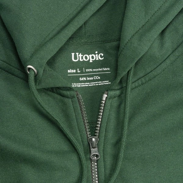 Immagine Felpa con cappuccio e zip unisex in cotone e poliestere rigenerati da 280 g/m2