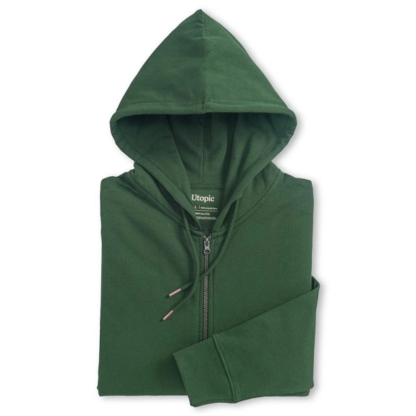 Immagine Felpa con cappuccio e zip unisex in cotone e poliestere rigenerati da 280 g/m2