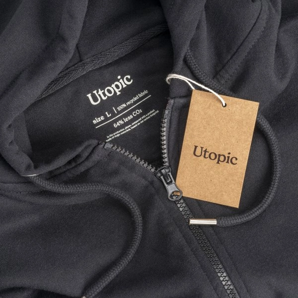 Immagine Felpa con cappuccio e zip unisex in cotone e poliestere rigenerati da 280 g/m2
