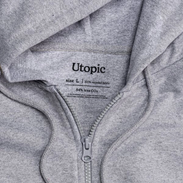 Immagine Felpa con cappuccio e zip unisex in cotone e poliestere rigenerati da 280 g/m2