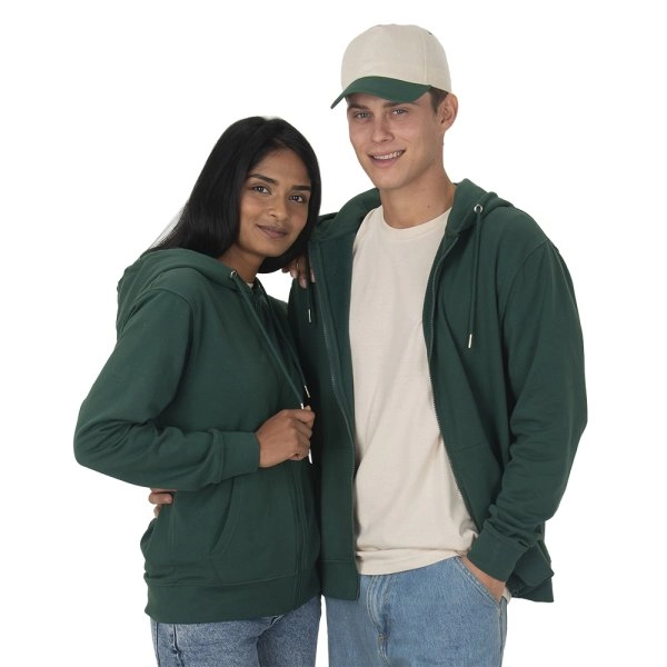 Immagine Felpa con cappuccio e zip unisex in cotone e poliestere rigenerati da 280 g/m2