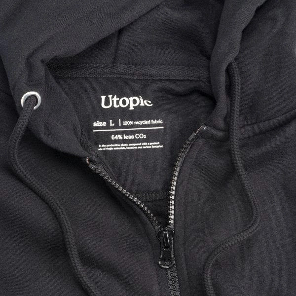 Immagine Felpa con cappuccio e zip unisex in cotone e poliestere rigenerati da 280 g/m2