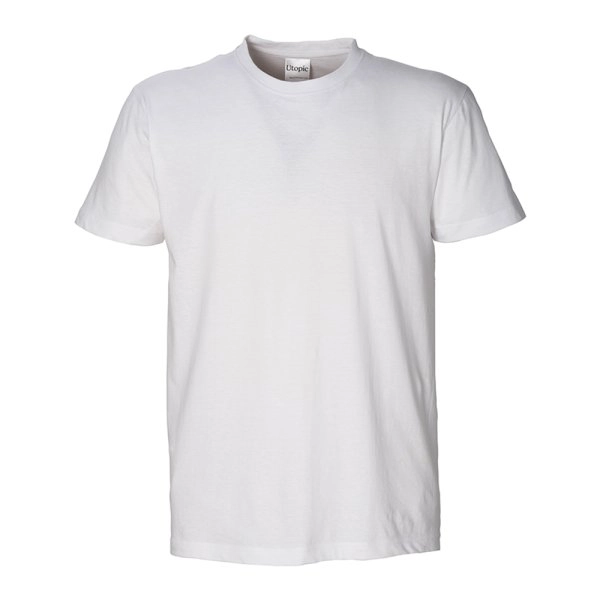 T-shirt con struttura tubolare unisex bianca in cotone biologico da 145 g/m2