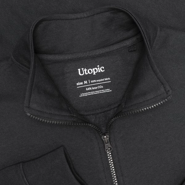Immagine Felpa con zip unisex in cotone e poliestere rigenerati da 280 g/m2