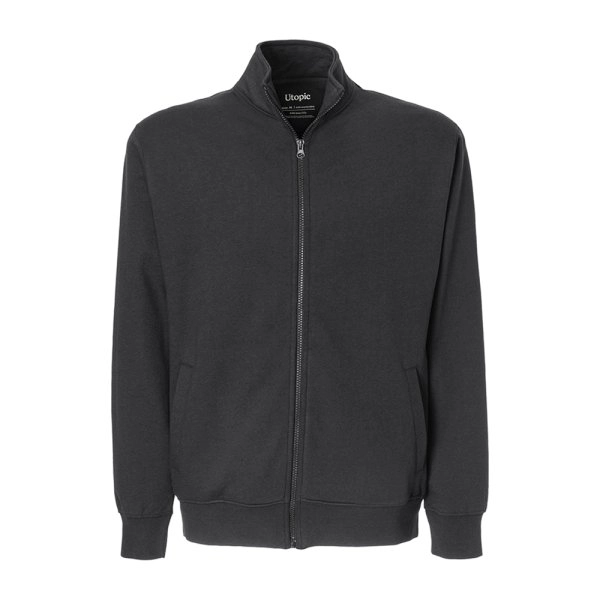 Felpa con zip unisex in cotone e poliestere rigenerati da 280 g/m2