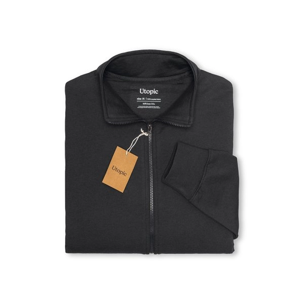Immagine Felpa con zip unisex in cotone e poliestere rigenerati da 280 g/m2