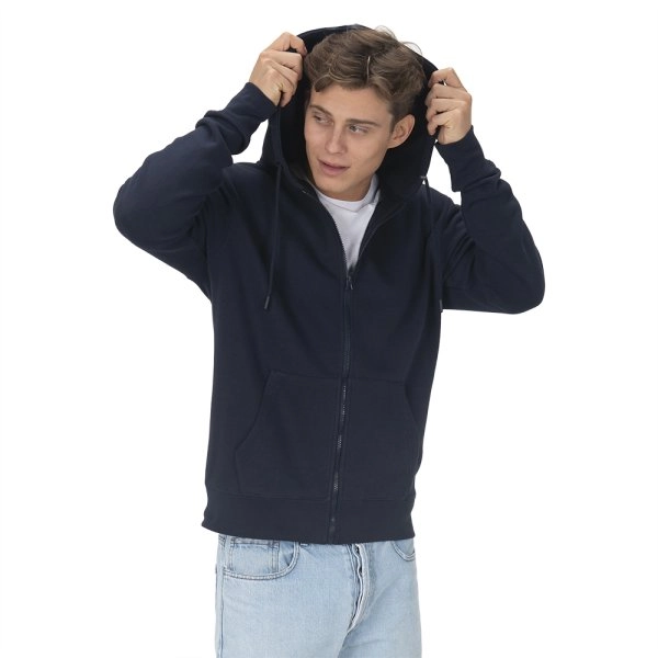 Immagine Felpa con cappuccio e zip unisex in cotone biologico e poliestere riciclato da 280 g/m2