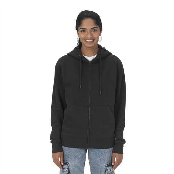 Immagine Felpa con cappuccio e zip unisex in cotone biologico e poliestere riciclato da 280 g/m2