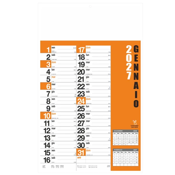 B096 - Norvegese Calendario Trimestrale 12 fogli