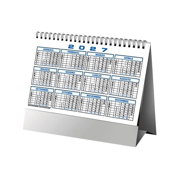 Immagine Calendario 2027 da tavolo mensile bicolore, 13 fogli su carta patinata opaca