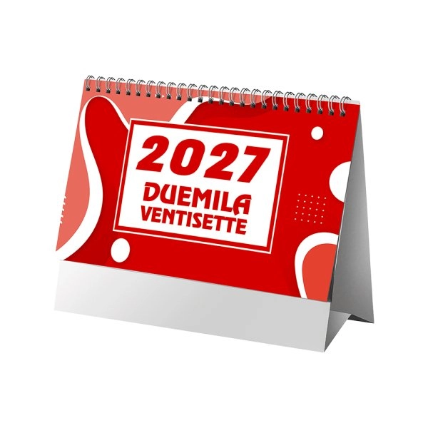 Immagine Calendario 2027 da tavolo mensile bicolore, 13 fogli su carta patinata opaca
