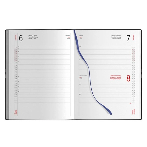 Immagine Agenda giornaliera sabato e domenica abbinati con elastico e copertina flessibile personalizzabile 15 x 21 cm