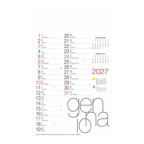 B067 - Calendario Olandese Design