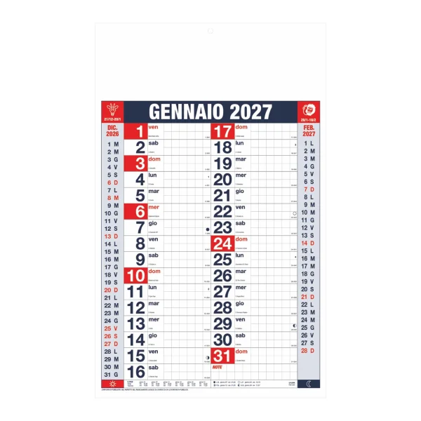 B063 - CALENDARIO OLANDESE QUADRETTATO