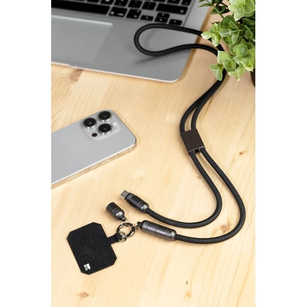 Immagine Fastly Lanyard in RPET con cavo di ricarica da 60W