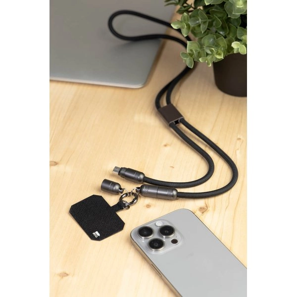 Immagine Fastly Lanyard in RPET con cavo di ricarica da 60W