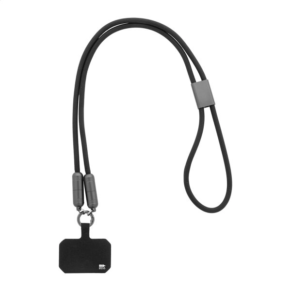 Immagine Fastly Lanyard in RPET con cavo di ricarica da 60W