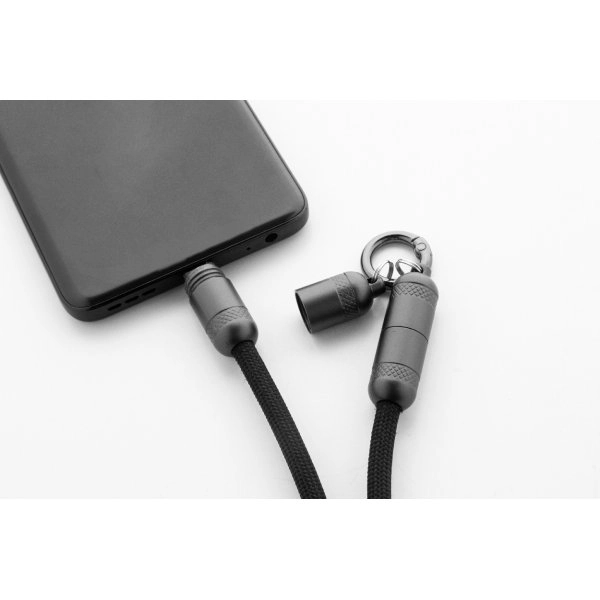 Immagine Fastly Lanyard in RPET con cavo di ricarica da 60W