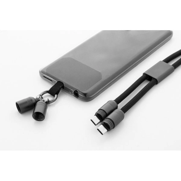 Immagine Fastly Lanyard in RPET con cavo di ricarica da 60W