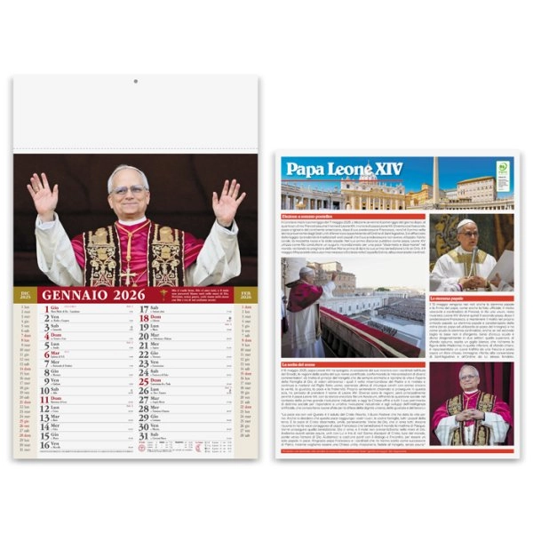 Calendari illustrati personalizzati Papa Francesco 30 x 47 cm