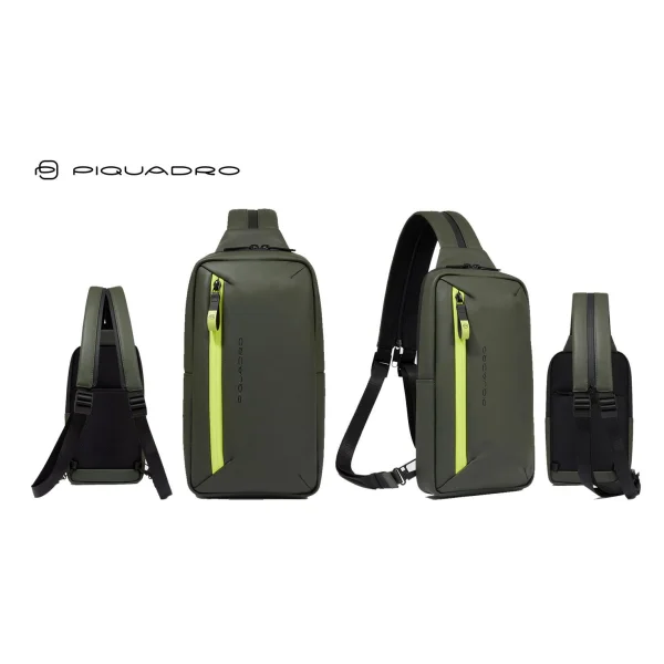 ZAINO MONOSPALLA IN TESSUTO GOMMATO PIQUADRO
